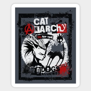 CAT ANARCHY - BLACK WHITE & RED Magnet